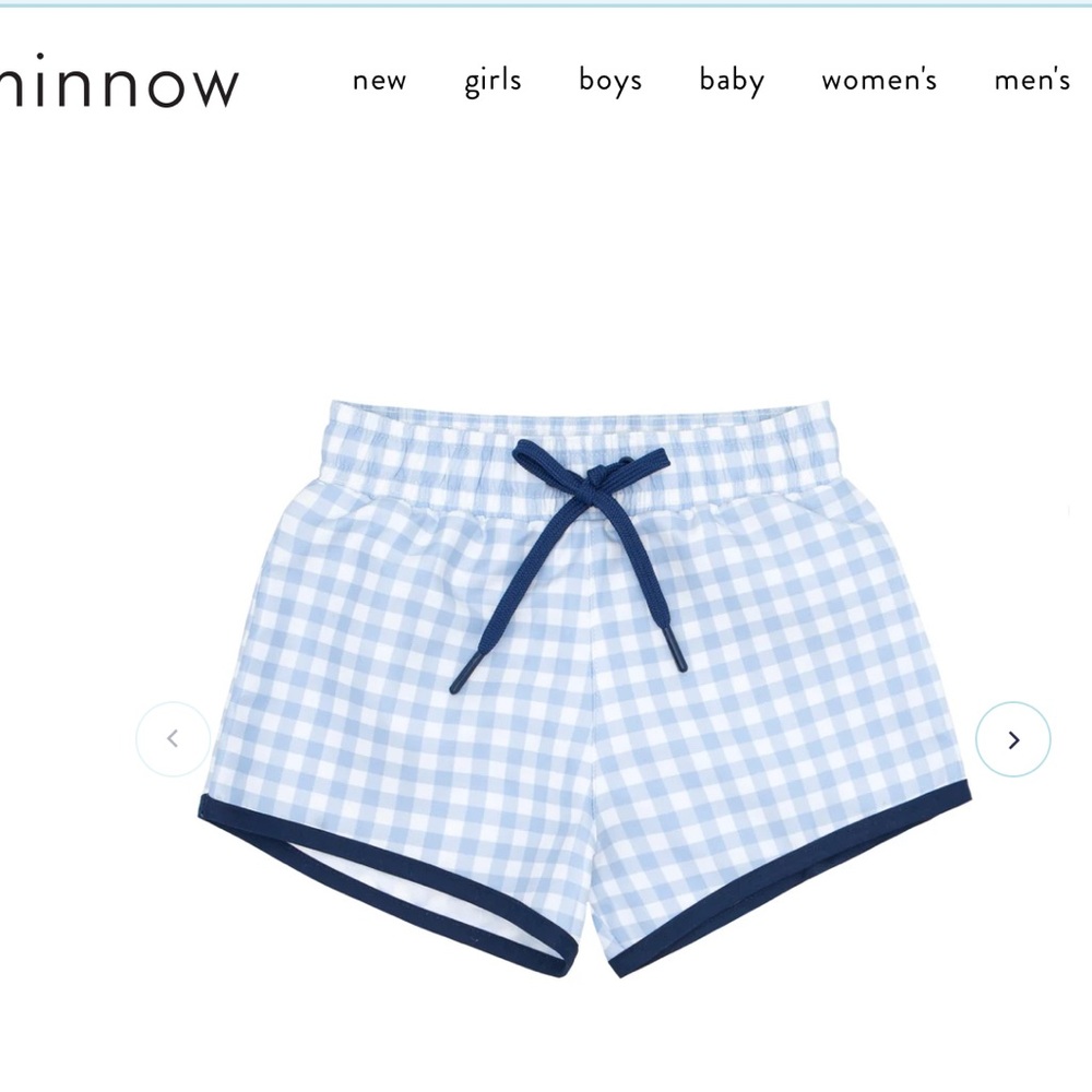 Minnow Oasis Blue Gingham Boardie